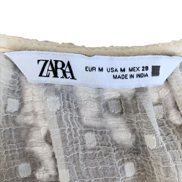 Zara Sexy Sheer Plunging V-Neck Sequin Cocktail Party Beachy Mini Dress M - Picture 16 of 16